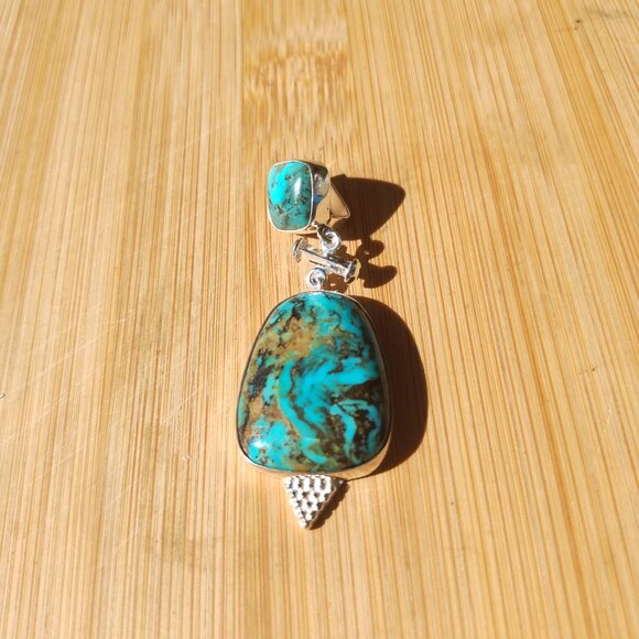 Jay King DTR mine finds Ceremonial Kingman Turquoise slide 925 Sterling Silver - Picture 15 of 15